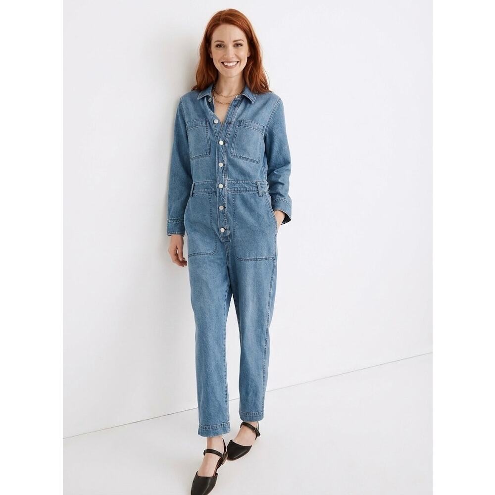 New W/Tags Madewell Denim Relaxed Coverall Jumpsuit Jean XXL - Picture 3 of 6
